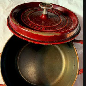 Vintage Cherry Red Staub Cocotte